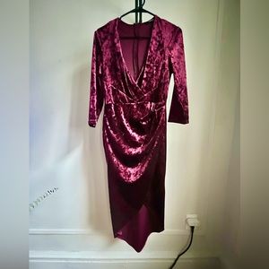 TFNC Velvet Wrap Midi Dress